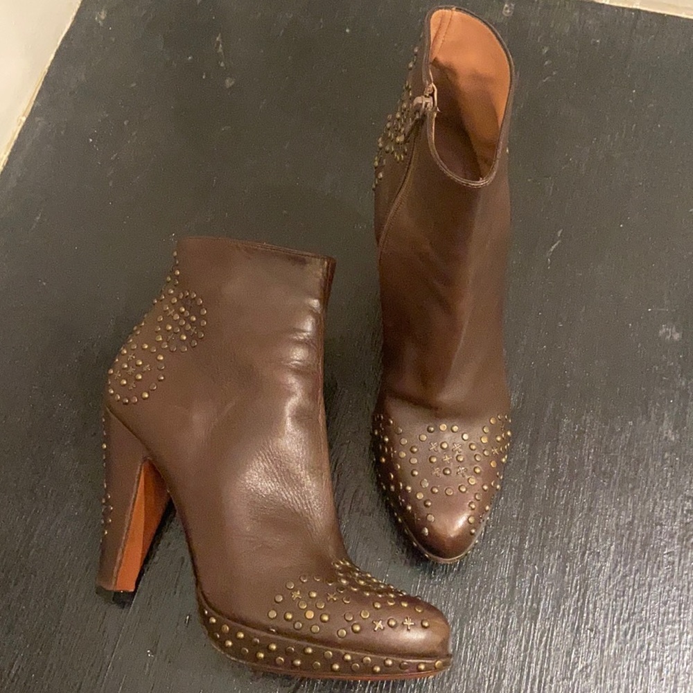 Alaia Brown Studded Ankle Boots